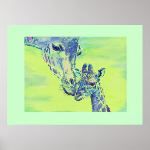 Affiches girafes vertes