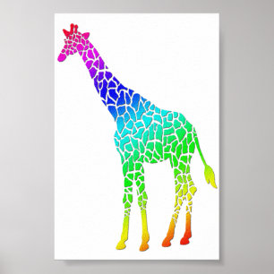 Affiches Giraffe colorée