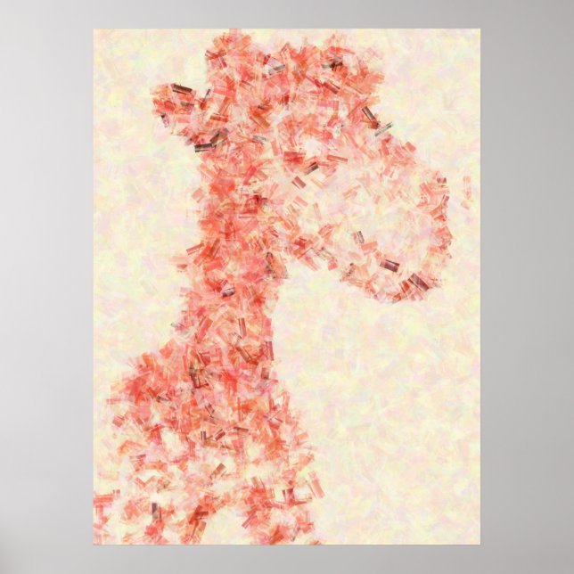 Affiches Giraffe d'art orange (Devant)