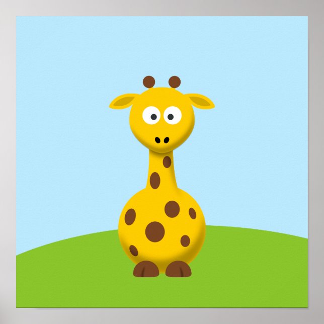 Affiches Giraffe de dessin (Devant)
