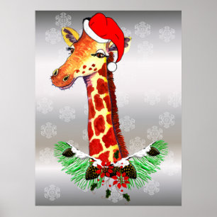 Affiches Giraffe de Noël