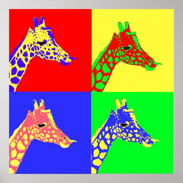Affiches Giraffe Pop Art (Devant)