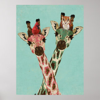 AFFICHES GIRAFFES & PLUMES