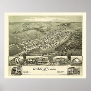 Affiches Girardville, carte panoramique de PA - 1889