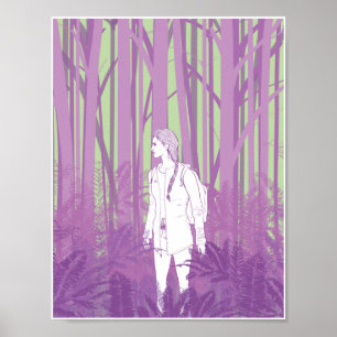 Affiches Girl in the Woods 8.5x11