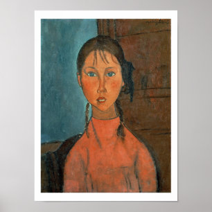 Affiches Girl with Pigtails, c.1918 (oil on canvas)