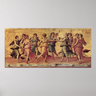 Affiches Giulio Romano - Danse d'Apollon avec les Muses