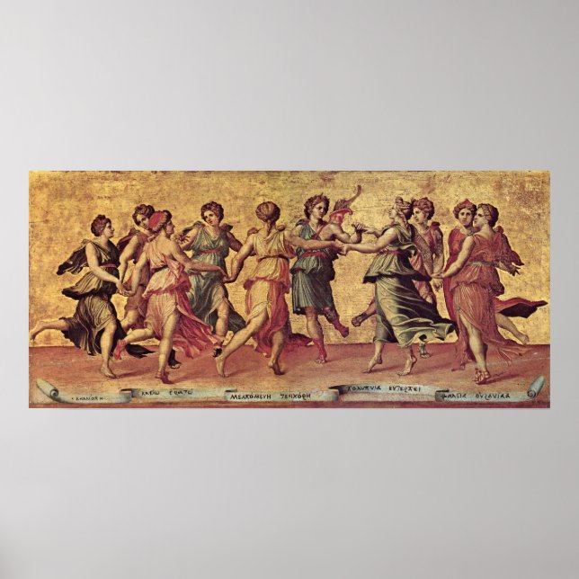 Affiches Giulio Romano - Danse d'Apollon avec les Muses (Devant)