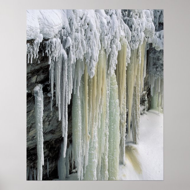 Affiches Glace bleue et ruissellement des eaux souterraines (Devant)