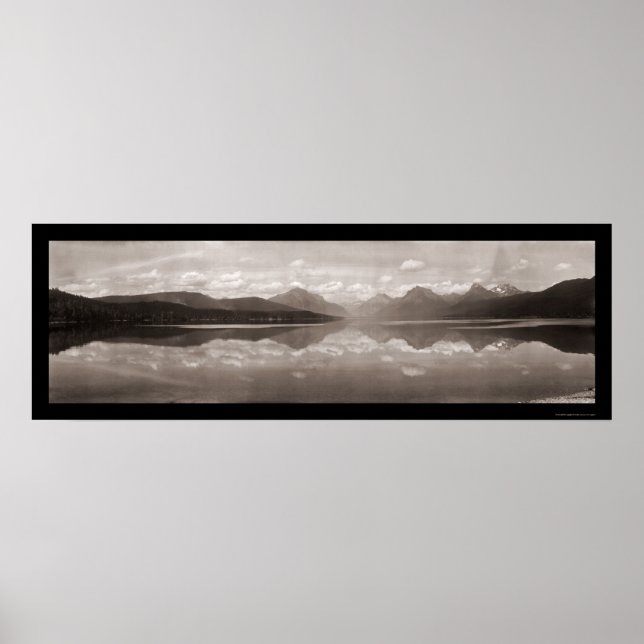 Affiches Glacier du lac McDonald Photo 1915 (Devant)