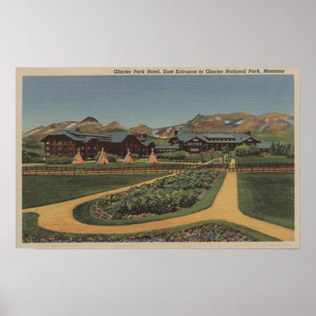 Affiches Glacier National Park, MT - Park Hotel East (Devant)