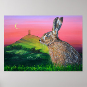 Affiches Glastonbury hare