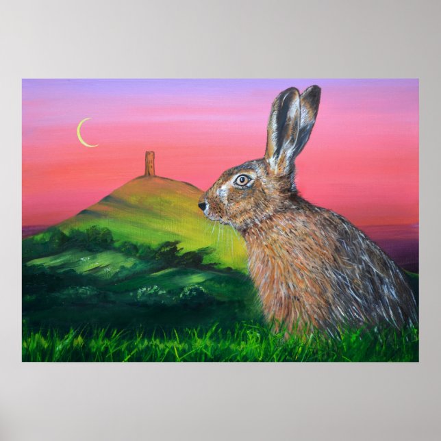 Affiches Glastonbury hare (Devant)