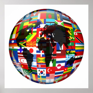 Affiches Globe du drapeau
