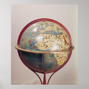 Affiches Globe terrestre, montrant l'Océan Indien