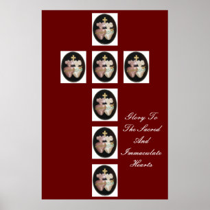 AFFICHES GLOIRE AUX COEURS SACRÉS ET IMMACULÉS