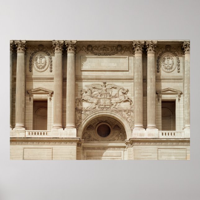 Affiches Gloire distribuant des couronnes, de la colonnade (Devant)