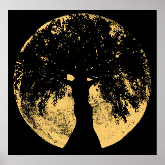 Affiches Glowees Lune Déesse chêne de chêne