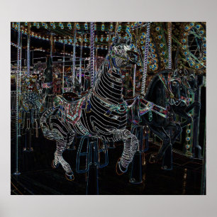 Affiches Glowing Zebra