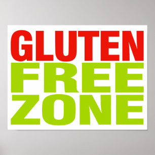 Affiches Gluten Free Zone (celiac disease)