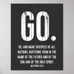 Affiches Go. Modern Bible Verse, Scripture, Matthew 28:19
