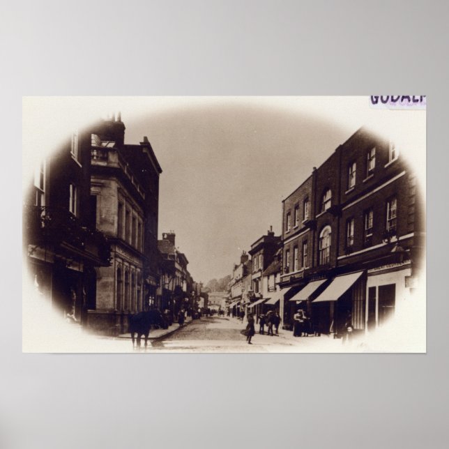 Affiches Godalming High Street, Surrey, vers 1900 (Devant)