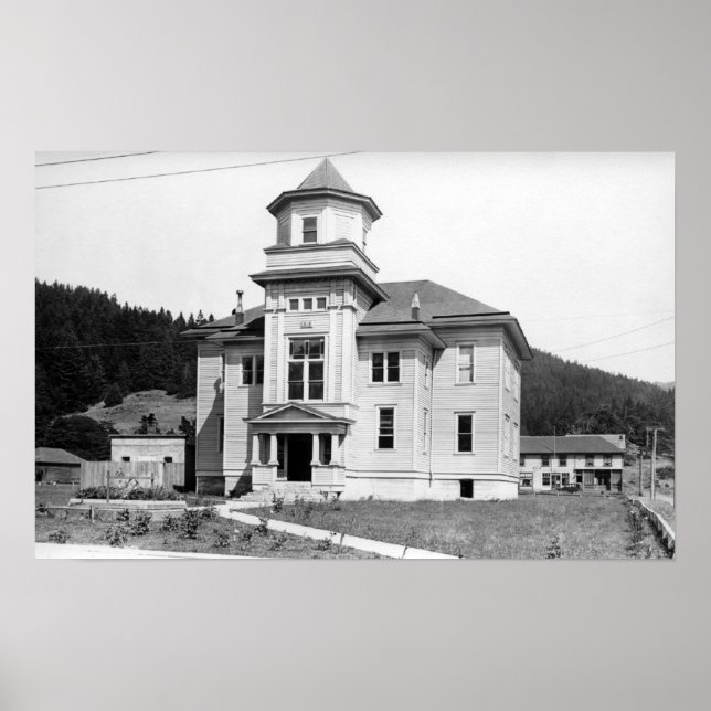Affiches Gold Beach, Oregon Vue sur le Palais de justice Ph (Devant)