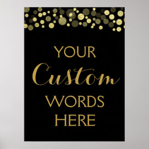 Affiches GOLD & black créez votre propre signature personna