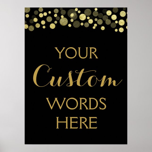 Affiches GOLD & black créez votre propre signature personna (Devant)