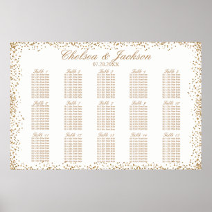Affiches Gold Confetti et Blanc - 15 Seating Chart