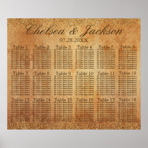 Affiches Gold Confetti et Grunge Vintage -18 Seating Chart