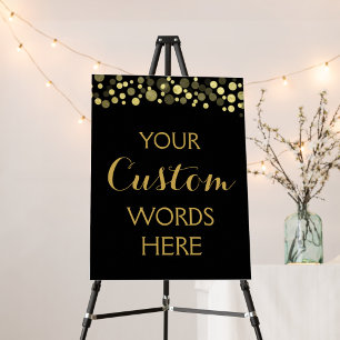 Affiches GOLD & confettis noirs créez votre propre enseigne