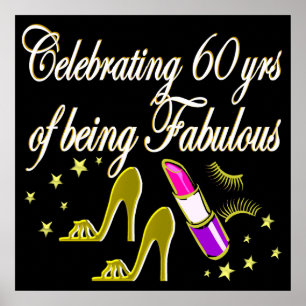 AFFICHES GOLD GLITZY 60E ANNIVERSAIRE DIVA