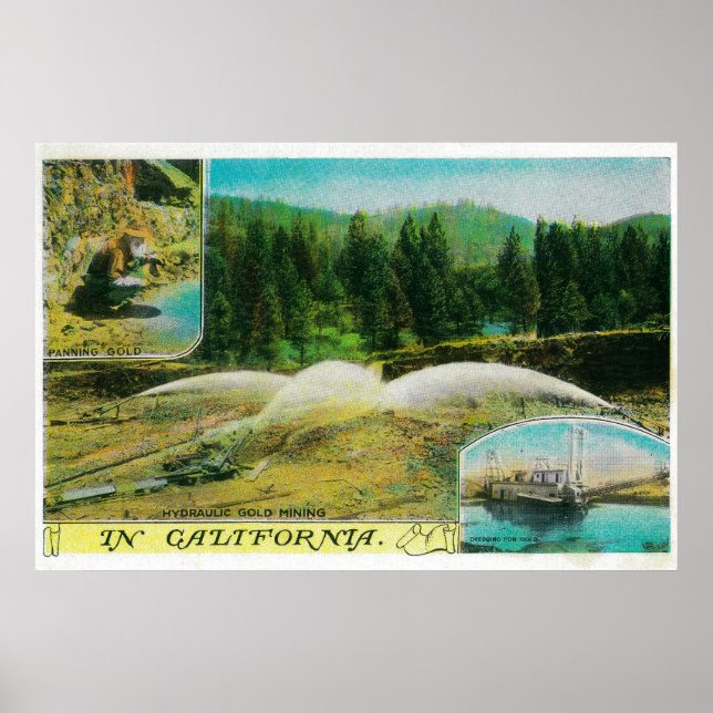 Affiches Gold Mining in California State (Devant)