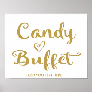 Affiches Gold Modern Calligraphie Candy Grille buffet