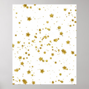 Affiches Gold Star Faux Foil Sequin Arrière - plan Stars De