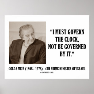 Affiches Golda Meir Je Dois Gouverner La Citation De L'Horl