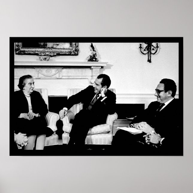 Affiches Golda Meir, président Nixon et Henry Kissinger (Devant)