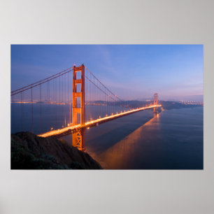 Affiches Golden Gate Bridge au coucher du soleil