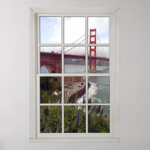 Affiches Golden Gate Bridge Faux - Fake White Window