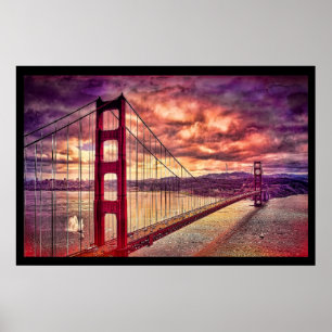 Affiches Golden Gate Bridge in San Francisco, California.