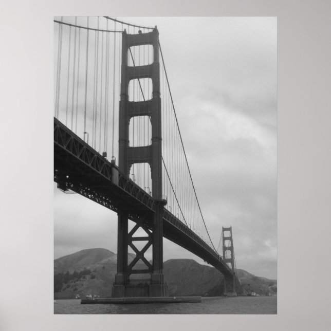 Affiches Golden Gate Bridge (noir et blanc) (Devant)
