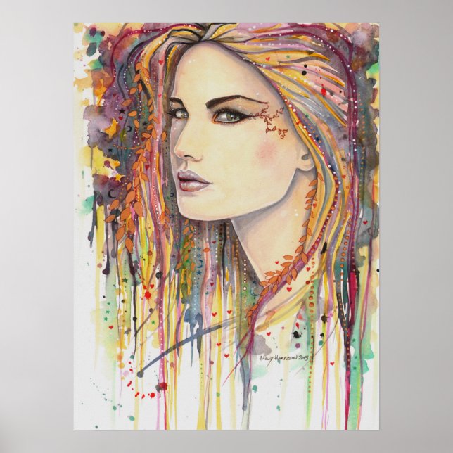 Affiches Golden Leaf Imaginaire Art par Molly Harrison (Devant)