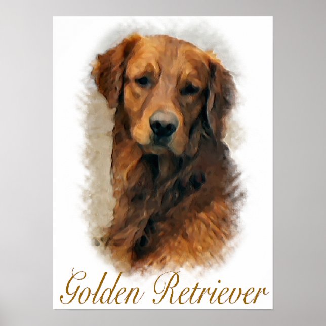 Affiches Golden Retriever Cadeaux Art Imprimer (Devant)
