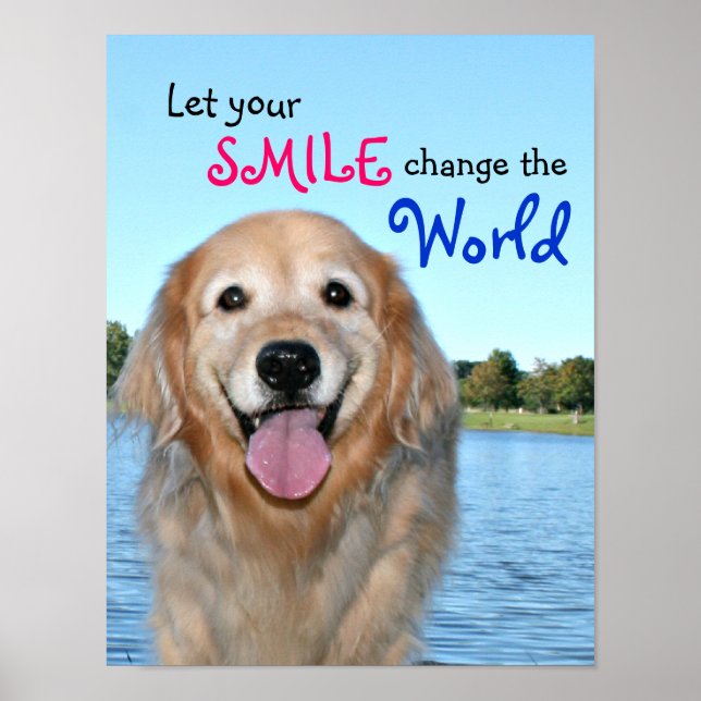 Affiches Golden Retriever Changer le monde (Devant)