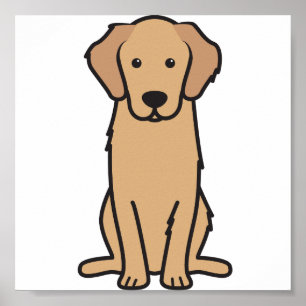 Affiches Golden Retriever Dog Cartoon