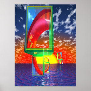 Affiches Golden Spiral Sunset Sailing