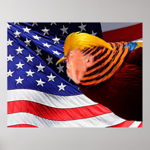 Affiches Golden Trump Bird États-Unis Indice de la valeur