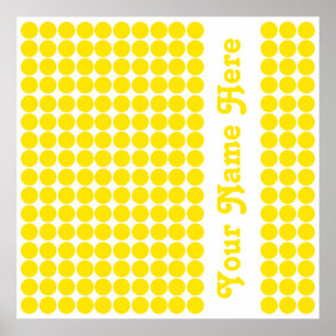 Affiches Golden Yellow Safari Dot with name