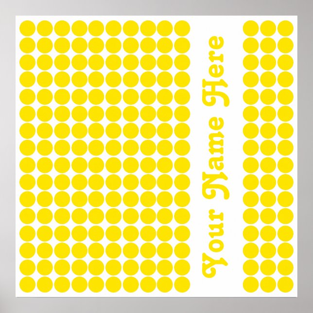 Affiches Golden Yellow Safari Dot with name (Devant)